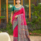 Anaita Red Soft Silk Saree With Floral Printed Work With Blouse