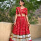 Lorenvalley Red Pure Rayon with Foil Printed With Gota Patti And Paper Mirror Work Lehenga Choli | Swadesiicart