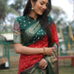 Anaita Red Woven Design Pure Bandhej Kanjivaram Soft Silk Saree