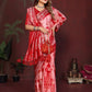 Anaita Red Zari Weaving Work Satin Silk Saree With Blouse
