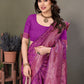 Vedant Vastram Litchi Silk Banarasi Silk Saree - Purple | Swadesiicart