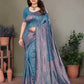 Vedant Vastram Litchi Silk Banarasi Silk Saree - Rama | Swadesiicart