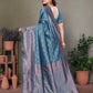 Vedant Vastram Litchi Silk Banarasi Silk Saree - Rama | Swadesiicart