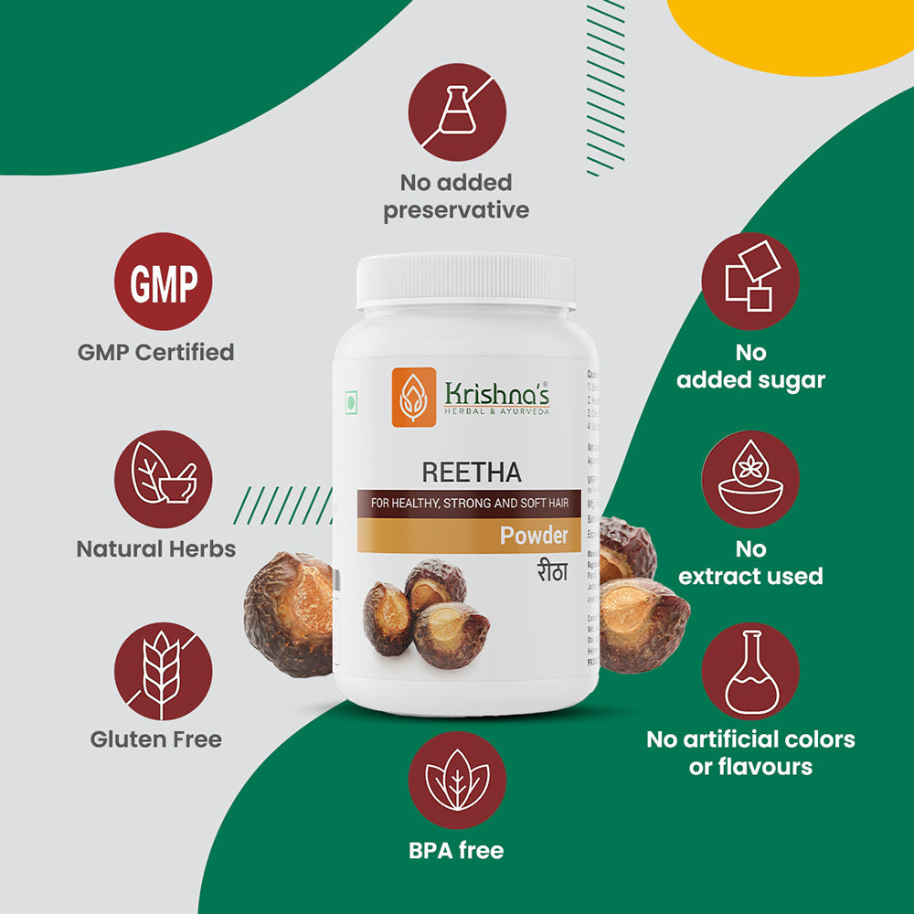 Krishna'S Herbal & Ayurveda Reetha Powder | Swadesiicart