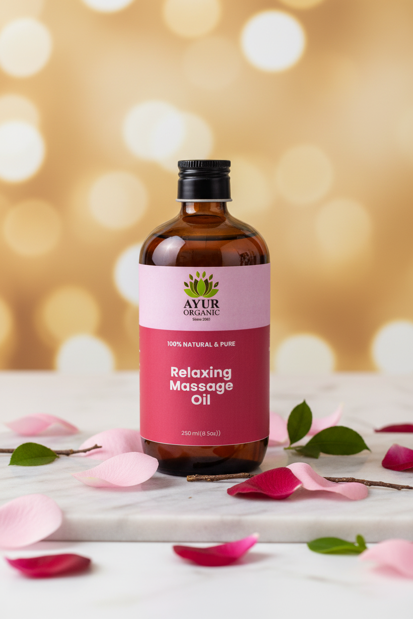 Relaxing  Massage Oil 250ml Glass Bottle