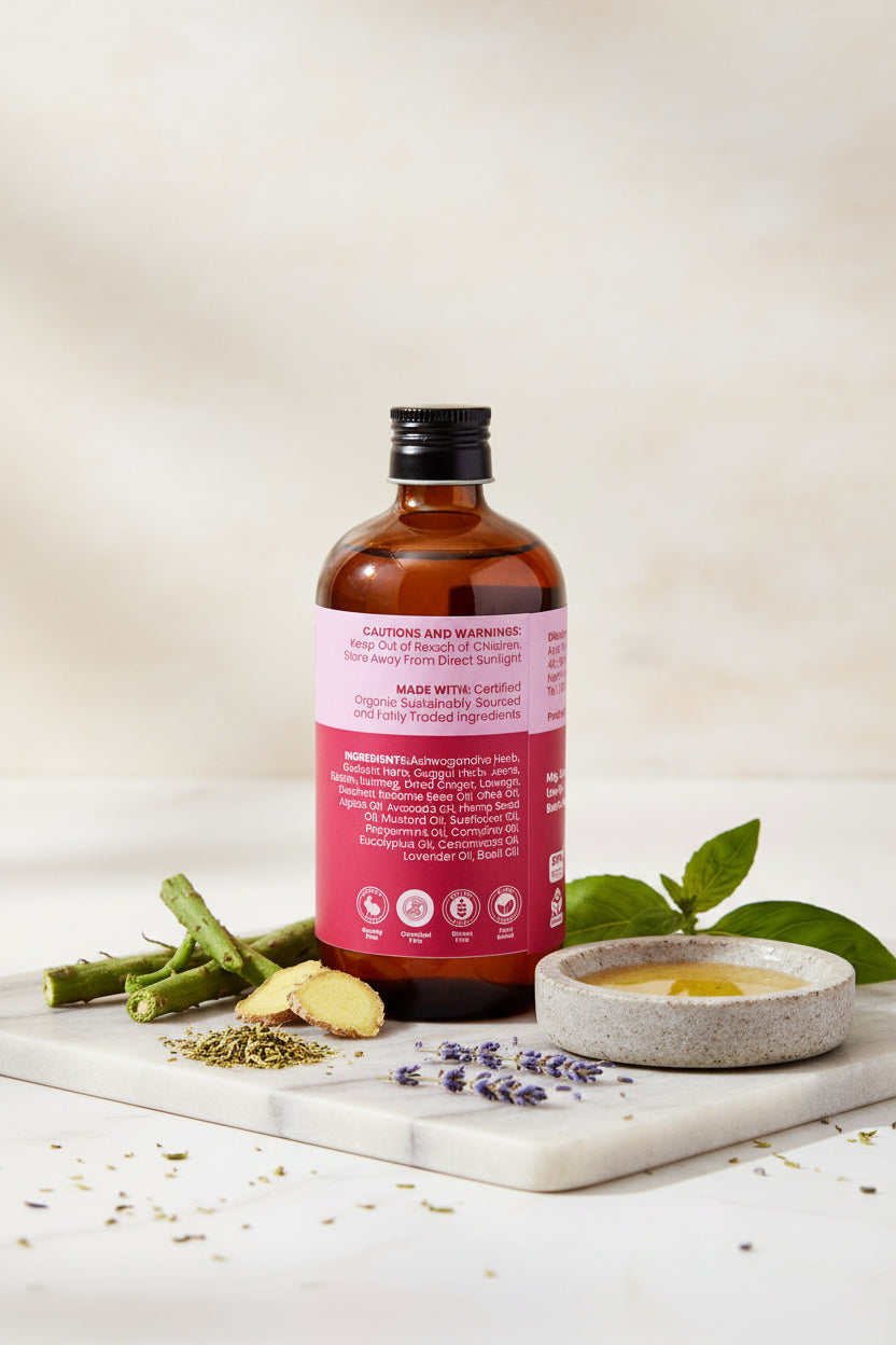 Relaxing  Massage Oil 250ml Glass Bottle