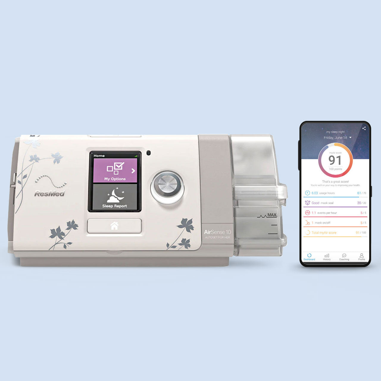 Combo - AirSense 10 Autoset For Her APAC Tri C 4G (1 Mask + Extended Warranty)