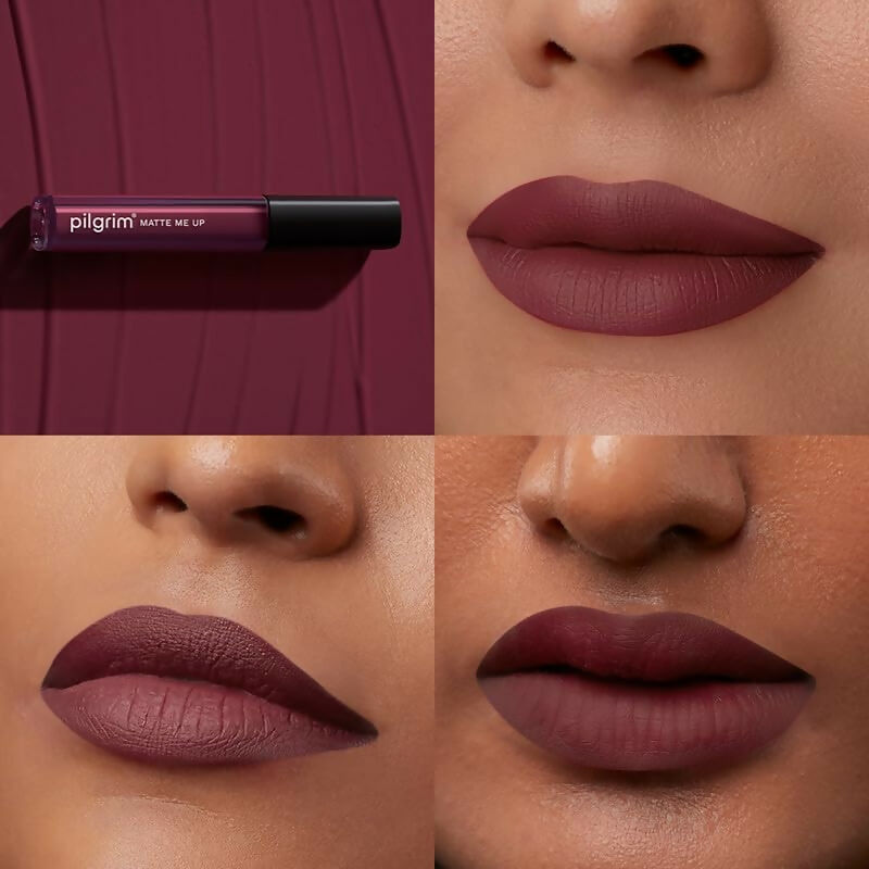 Pilgrim Liquid Matte Lipstick with Hyaluronic Acid - Berry Tease - Swadesiicart