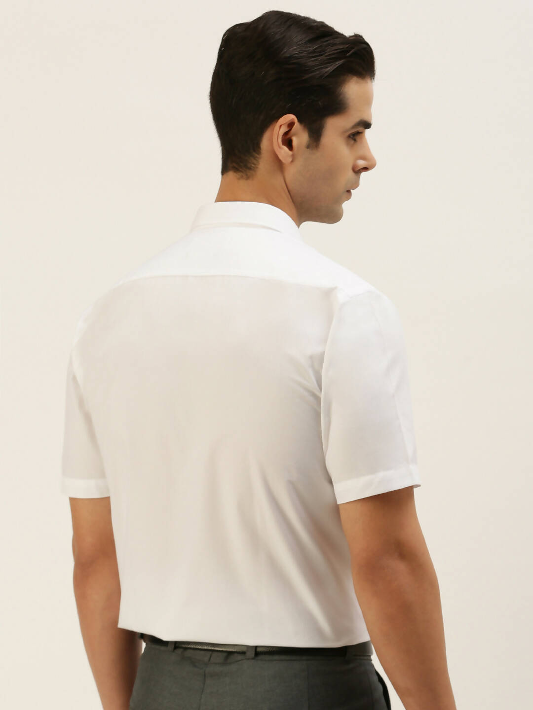 Ramraj Cotton Mens Half Sleeve Formal Poly Cotton White Shirt | Swadesiicart