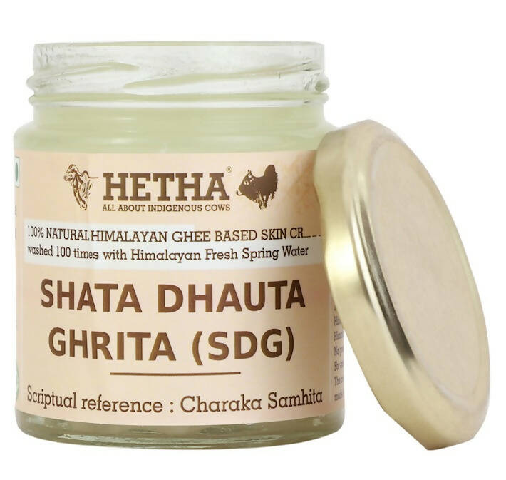 Hetha Shata Dhauta Ghrita Skin Cream - 100 times washed, Himalayan Ghee based Natural Skin Cream | Swadesiicart