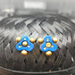 Terracotta Ear Studs-Blue