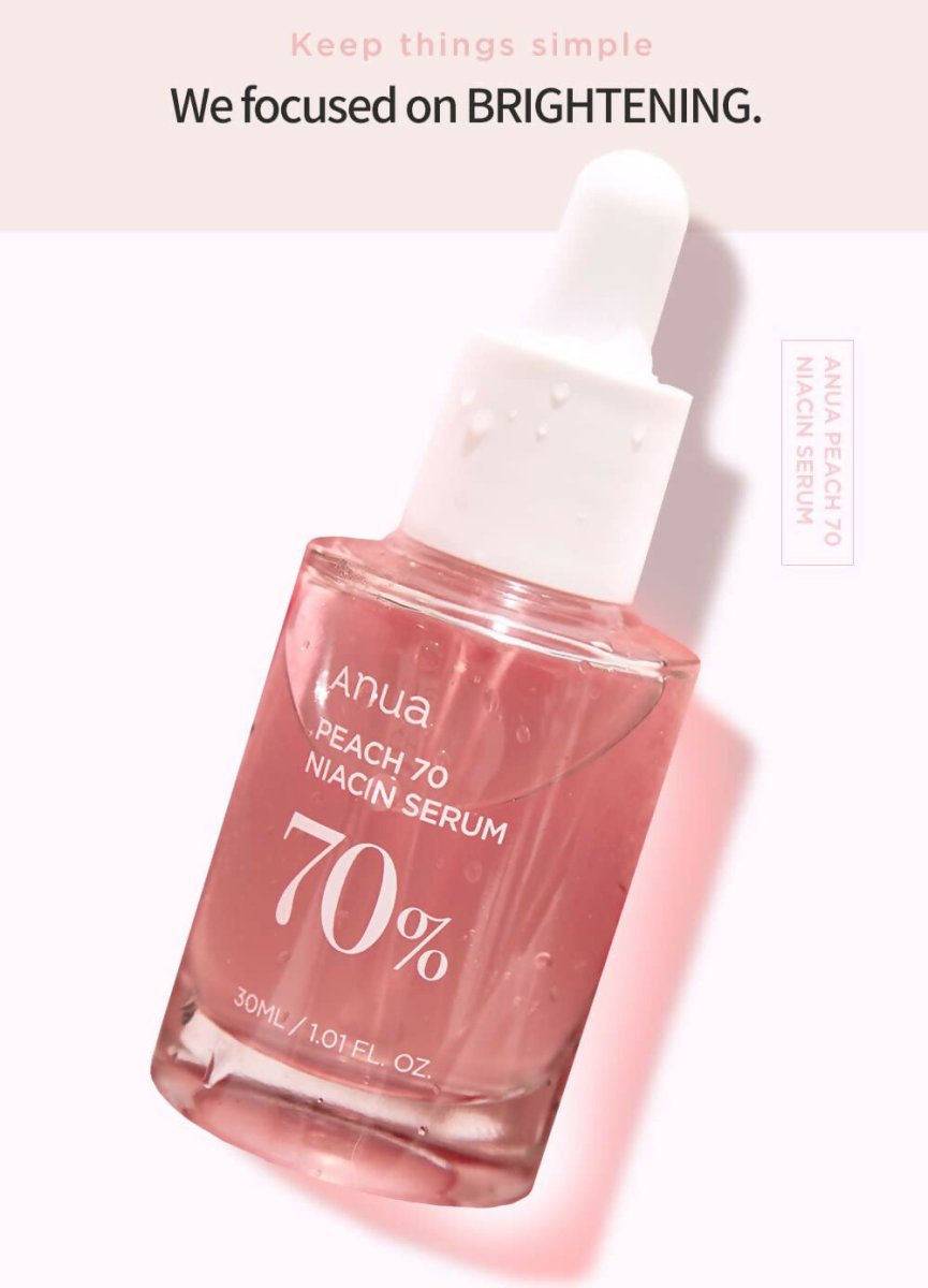 Anua Peach 70% Niacinamide Serum Brightening Hydrating Face Serum, Reducing Melanine Daily Clean Beauty - Korean Skincare | Swadesiicart