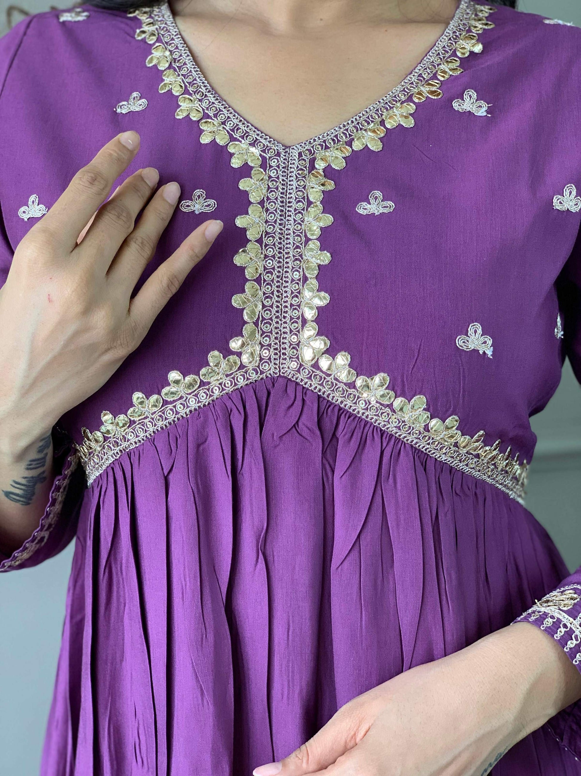 Partywear Designer BSY Viscose Purple Stitched Suit With Dupatta - Tanisha | Swadesiicart