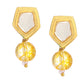 Ruby Raang Yellow Citrine Kundan Studs | Swadesiicart