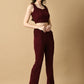 Myshka Women's Magenta Solid Top With Trousers - Swadesiicart