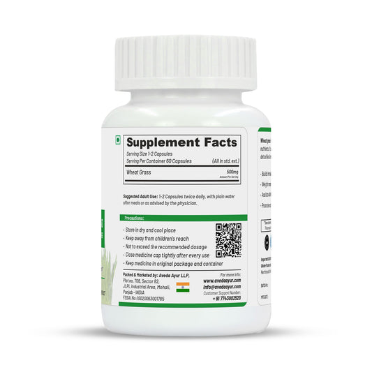 Life Aveda Premium Wheat Grass Capsules - Swadesiicart