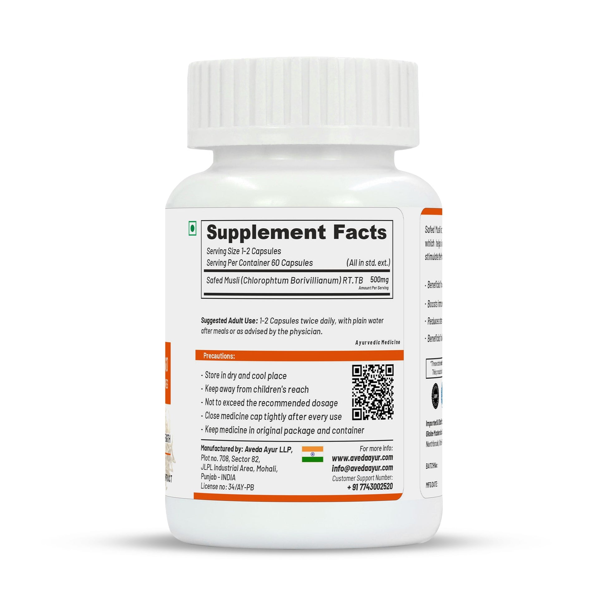 Life Aveda Premium Safed Musli Capsules | Swadesiicart