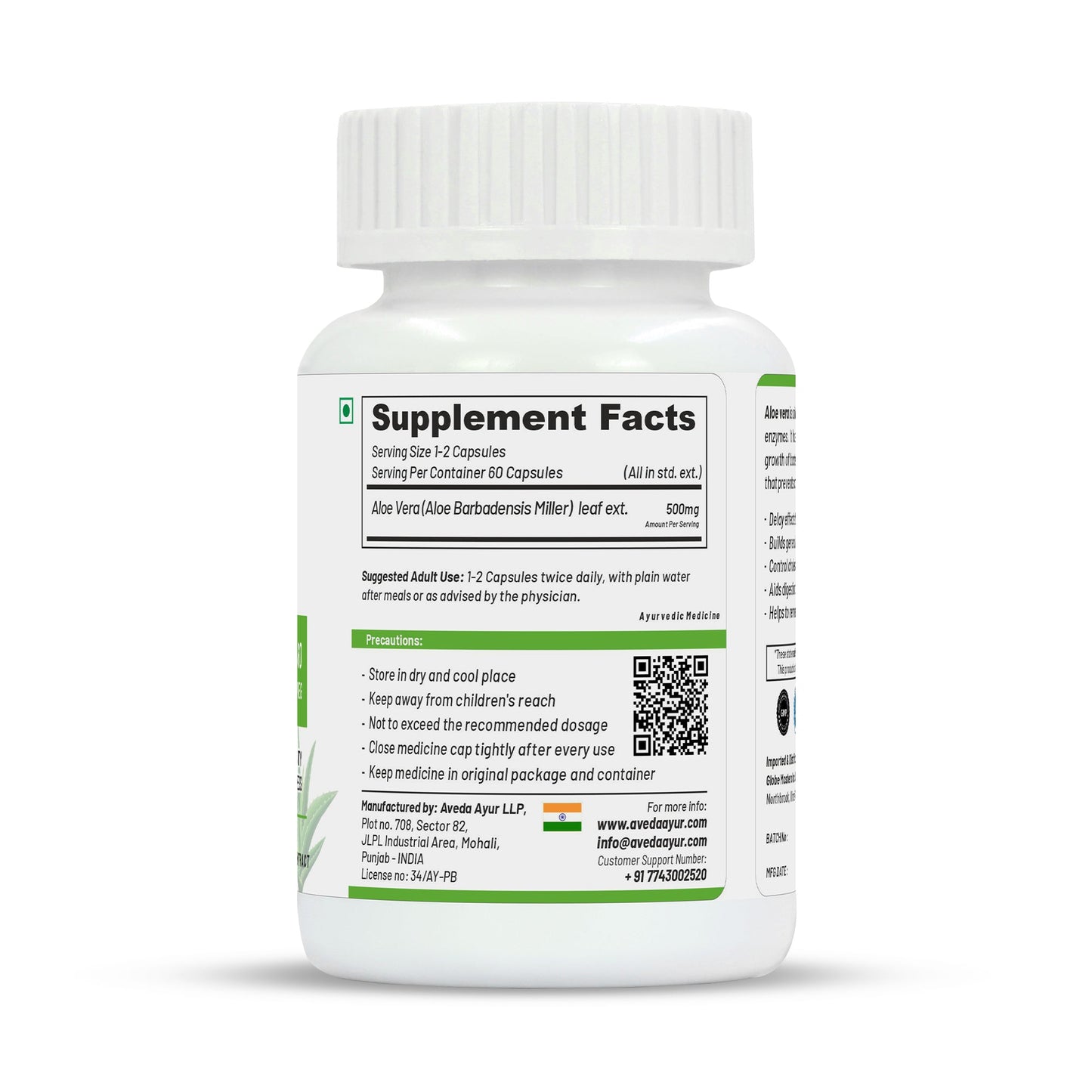 Life Aveda Premium Aloe Vera Capsules - Swadesiicart