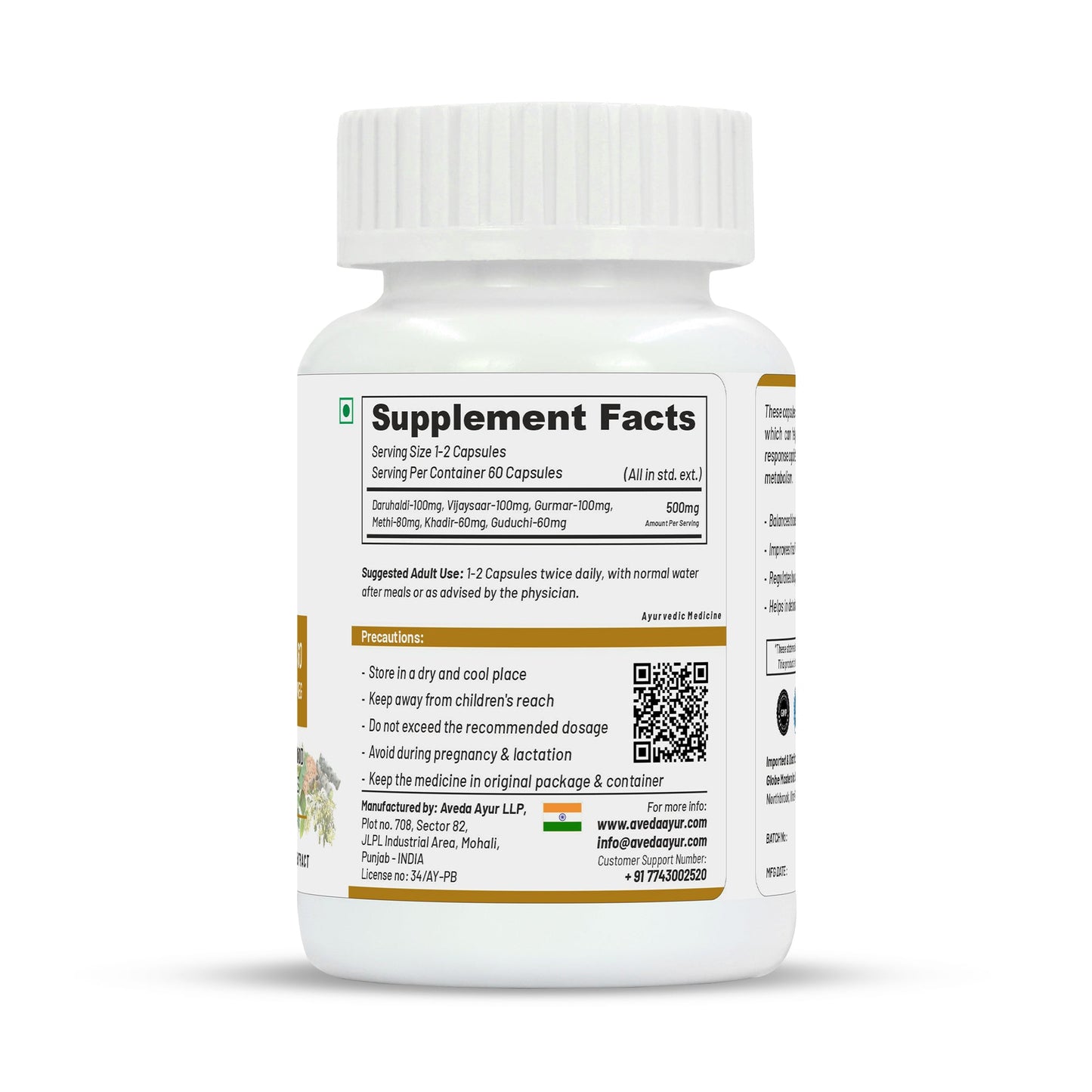 Life Aveda Diamet 80 Capsules - Swadesiicart