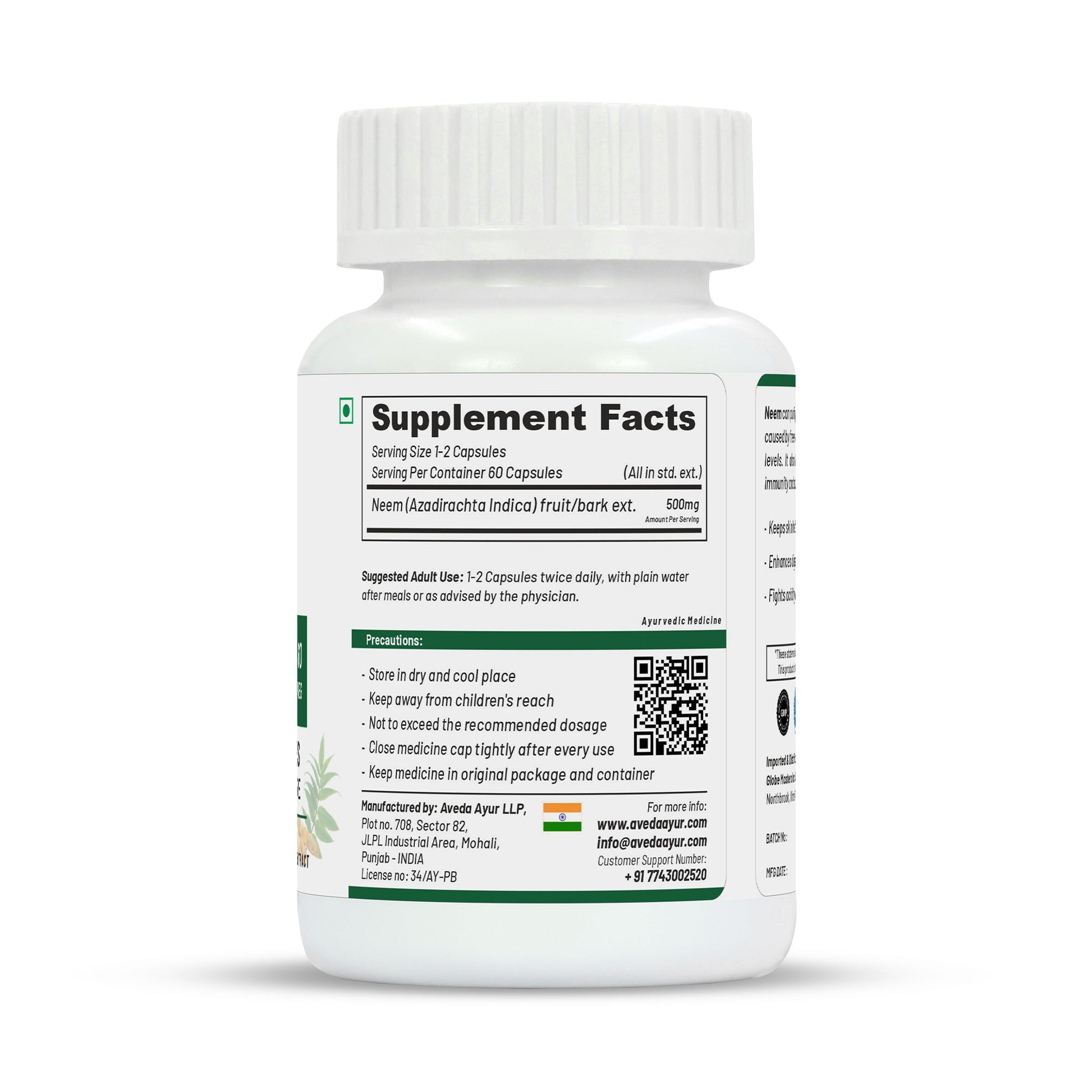 Life Aveda Premium Neem Capsules - Swadesiicart