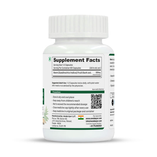Life Aveda Premium Neem Capsules - Swadesiicart