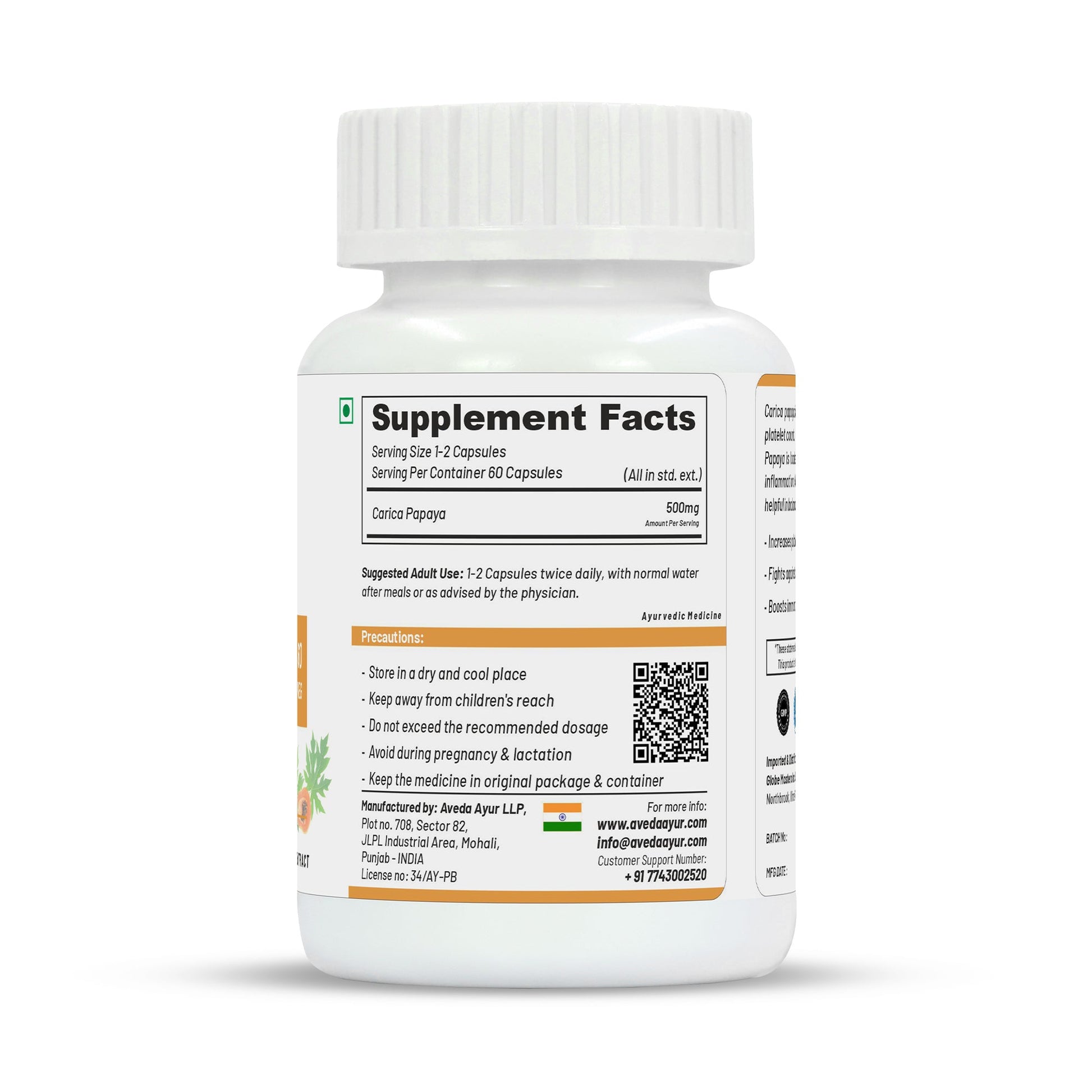 Life Aveda Carica Papaya Capsules | Swadesiicart