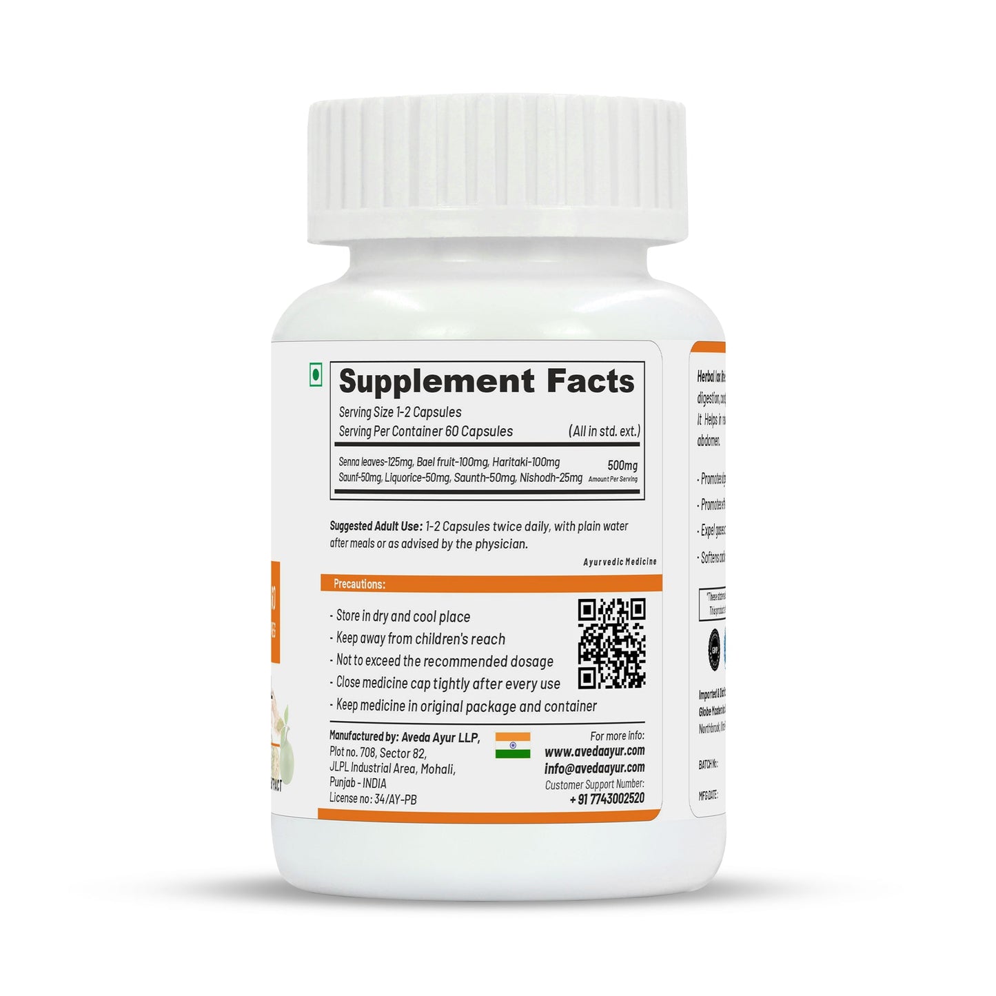 Life Aveda Herbal Lax Lite Capsules - Swadesiicart