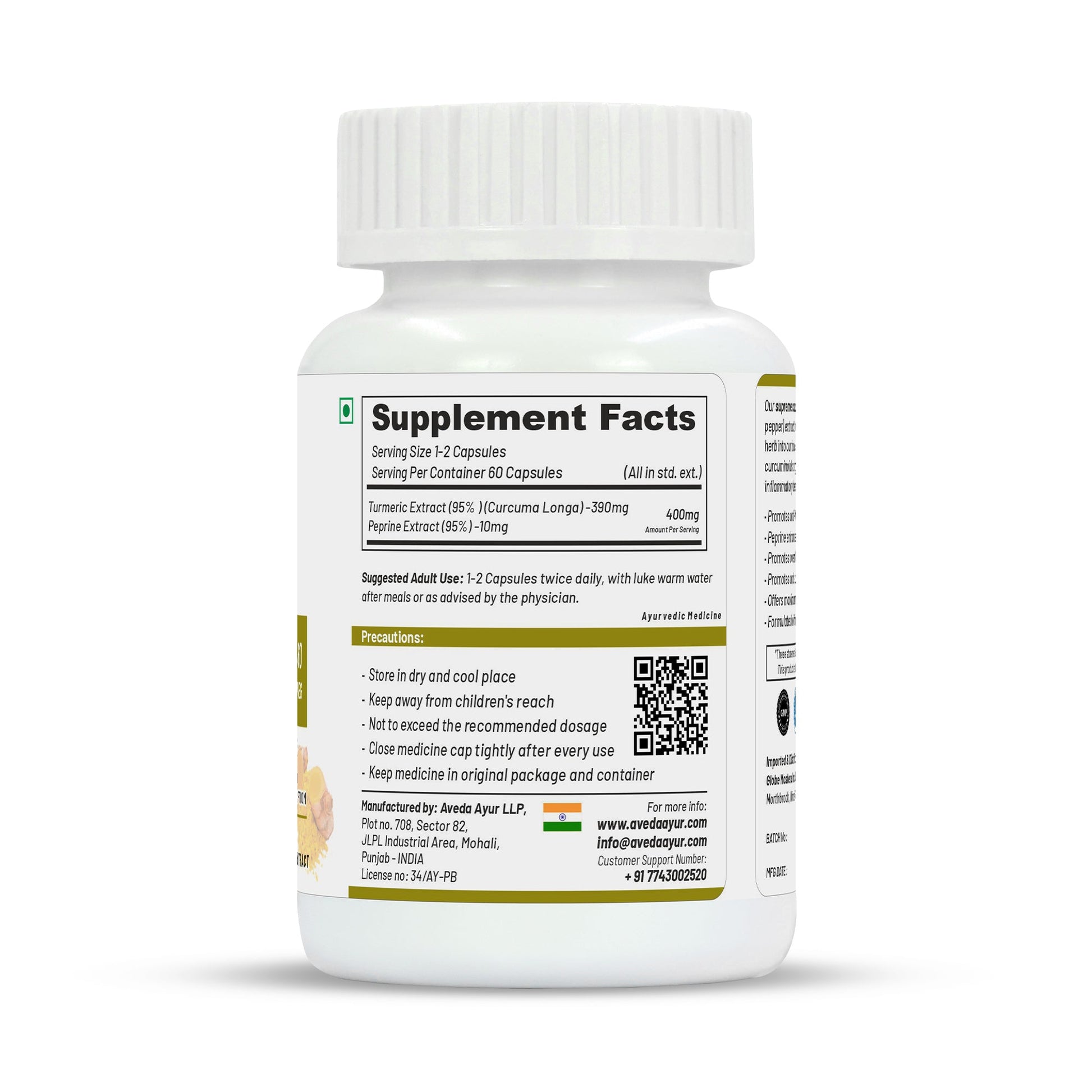 Life Aveda Premium Supreme Curcumin Capsules - Swadesiicart
