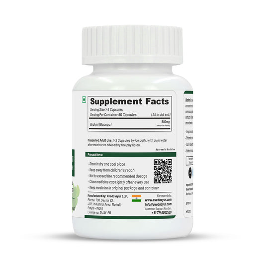 Life Aveda Premium Brahmi Capsules - Swadesiicart