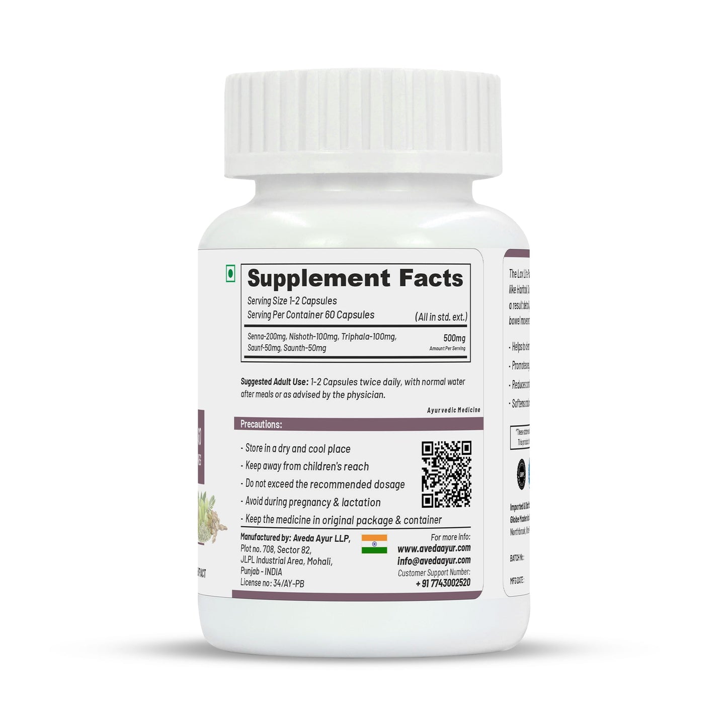 Life Aveda Lax Lite Plus Veg Capsules - Swadesiicart