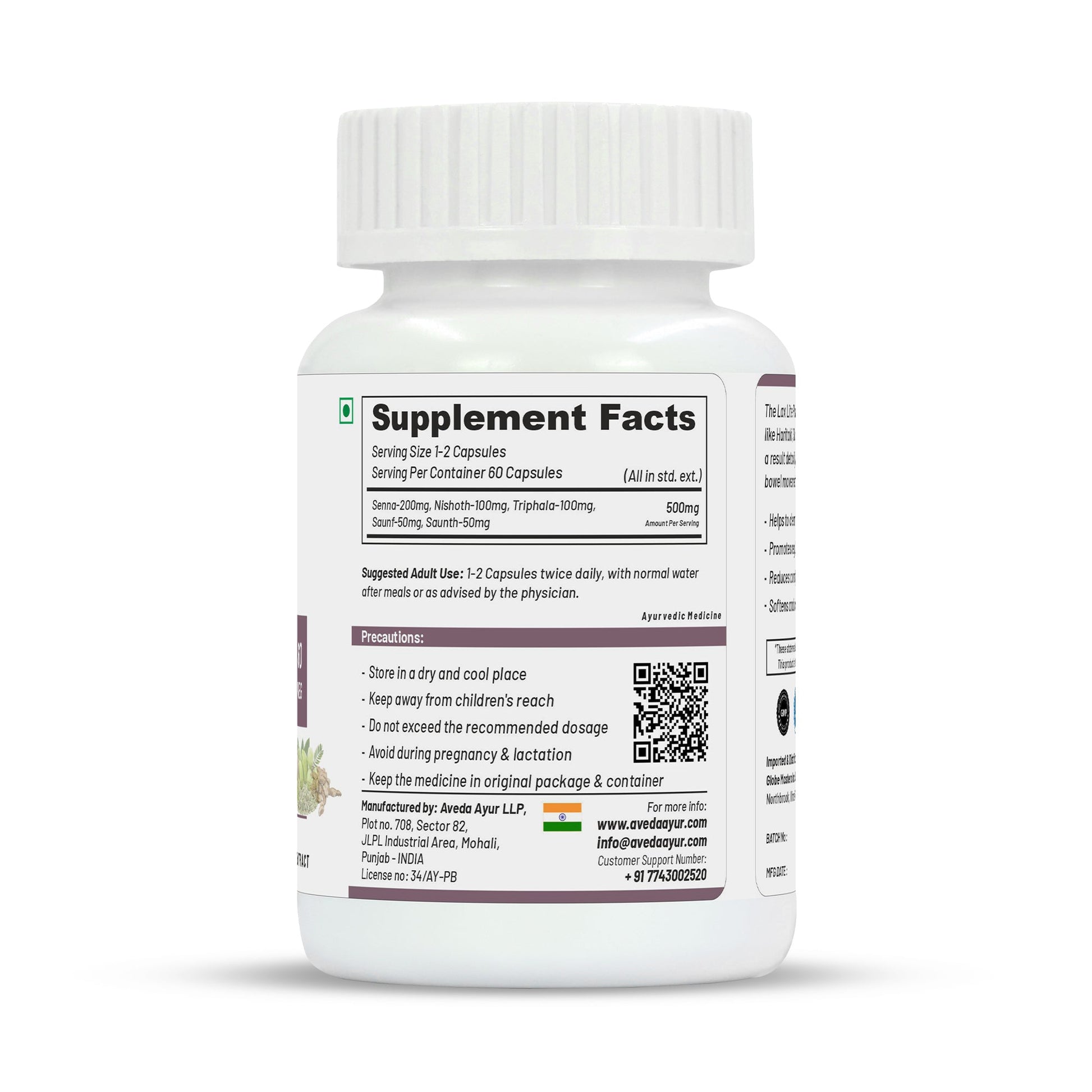 Life Aveda Lax Lite Plus Veg Capsules - Swadesiicart