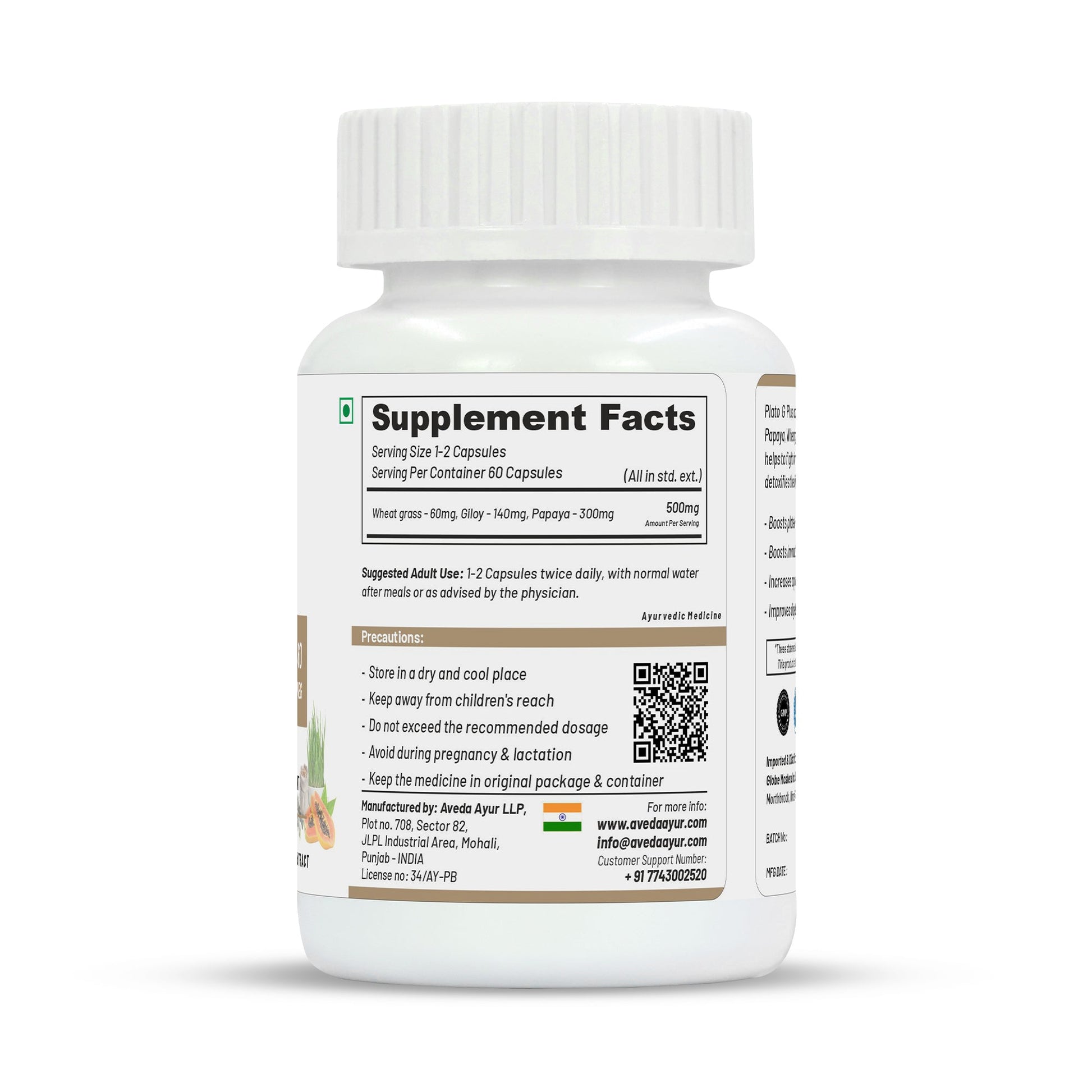 Life Aveda Plato G Plus Veg Capsules - Swadesiicart