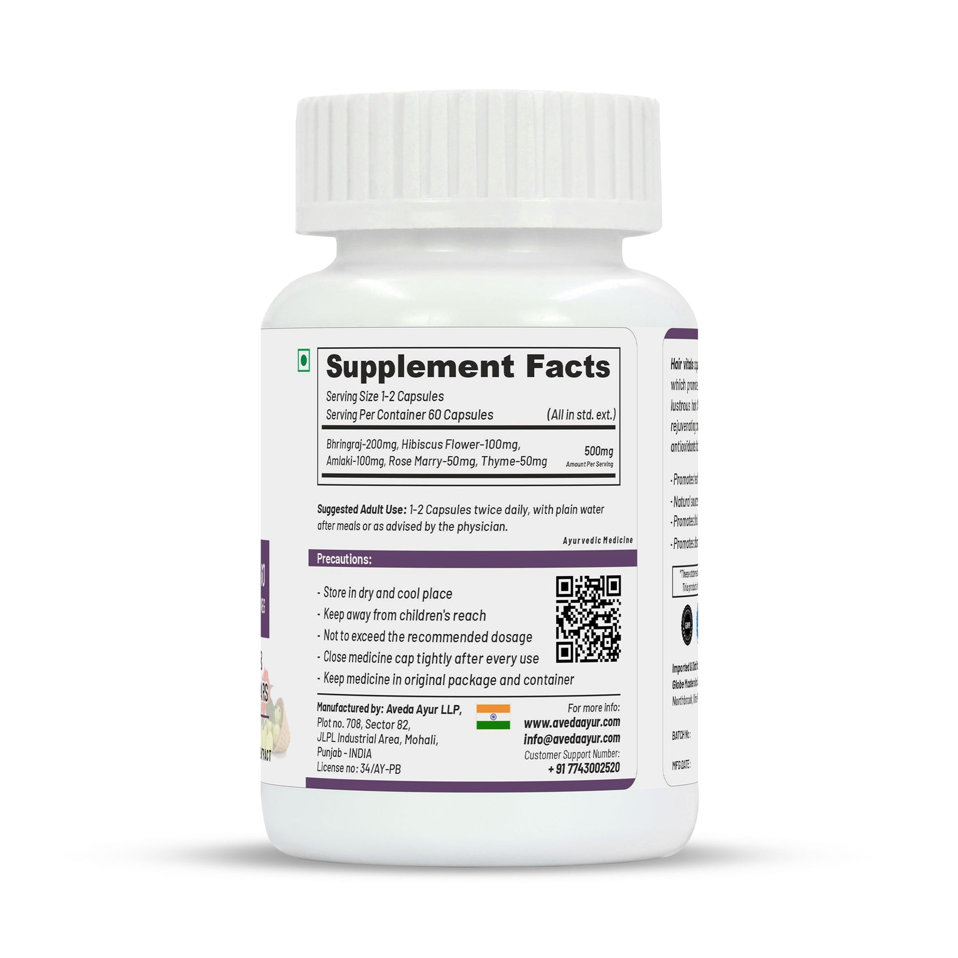 Life Aveda Premium Hair Vitals Veg Capsules - Swadesiicart