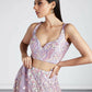 House of Panchhi Mauve Net Sequins And Thread Embroidery Lehenga Choli & Dupatta | Swadesiicart