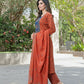BulBul Aaliya Elegance Rust Cotton Kurta Set with Dupatta - Swadesiicart