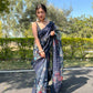 Vamsee Navy Blue Organza Saree - Swadesiicart
