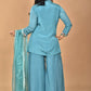 Morchari Women And Hand Embroidery Palazzo Set-Green - Swadesiicart