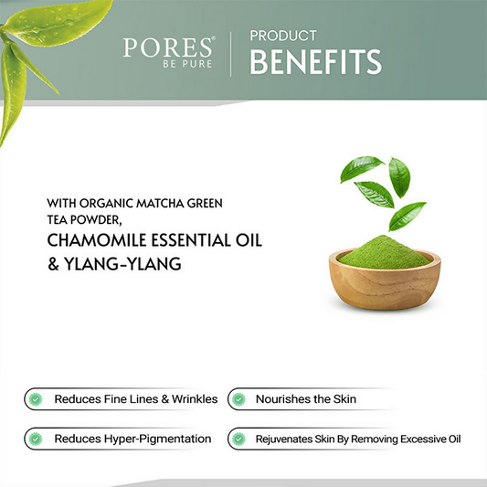 Pores Be Pure Matcha Green Tea Clay Face Mask With Green Tea | Swadesiicart