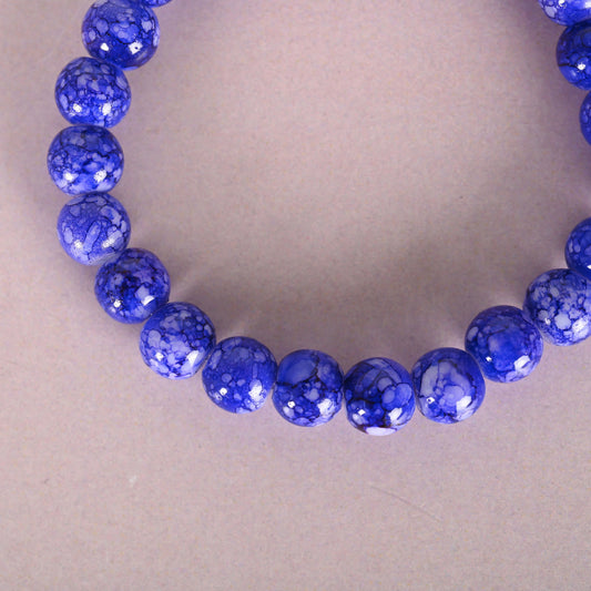NVR Men & Women Blue Marbel Crystal Elasticated Bracelet - NR Retail-NVR