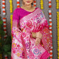 Jyoti Fashion Women's Rani Pink Banarasi Silk Zari Woven Saree with Blouse | Swadesiicart