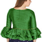 Aastha Fashion Women's Mehendi Art Silk Bell Sleeves attire with Poly Cotton Lining Blouse