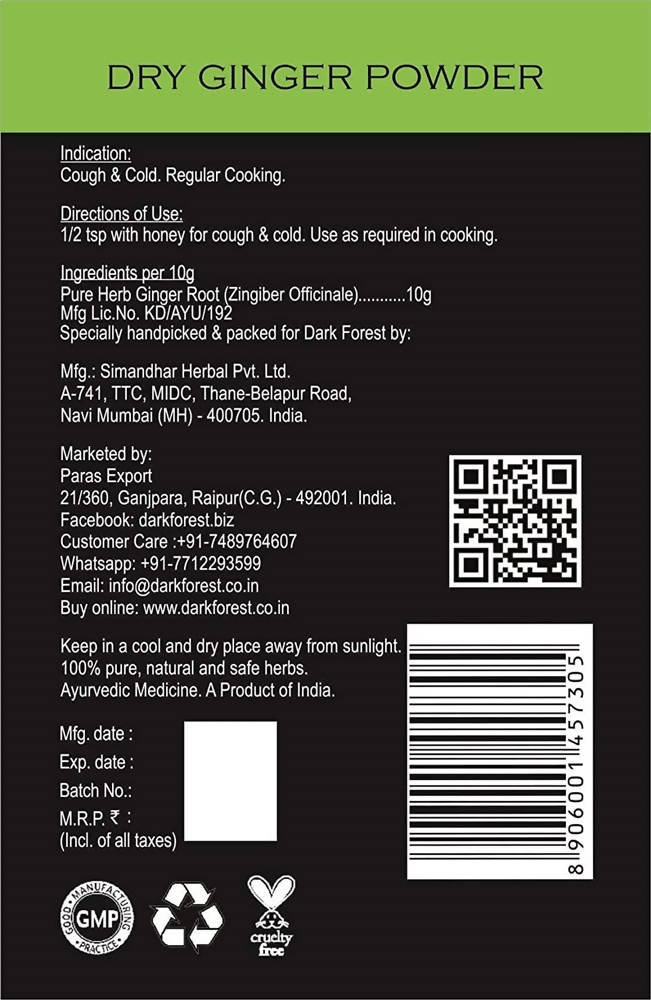 Dark Forest Dry Ginger Powder | Swadesiicart
