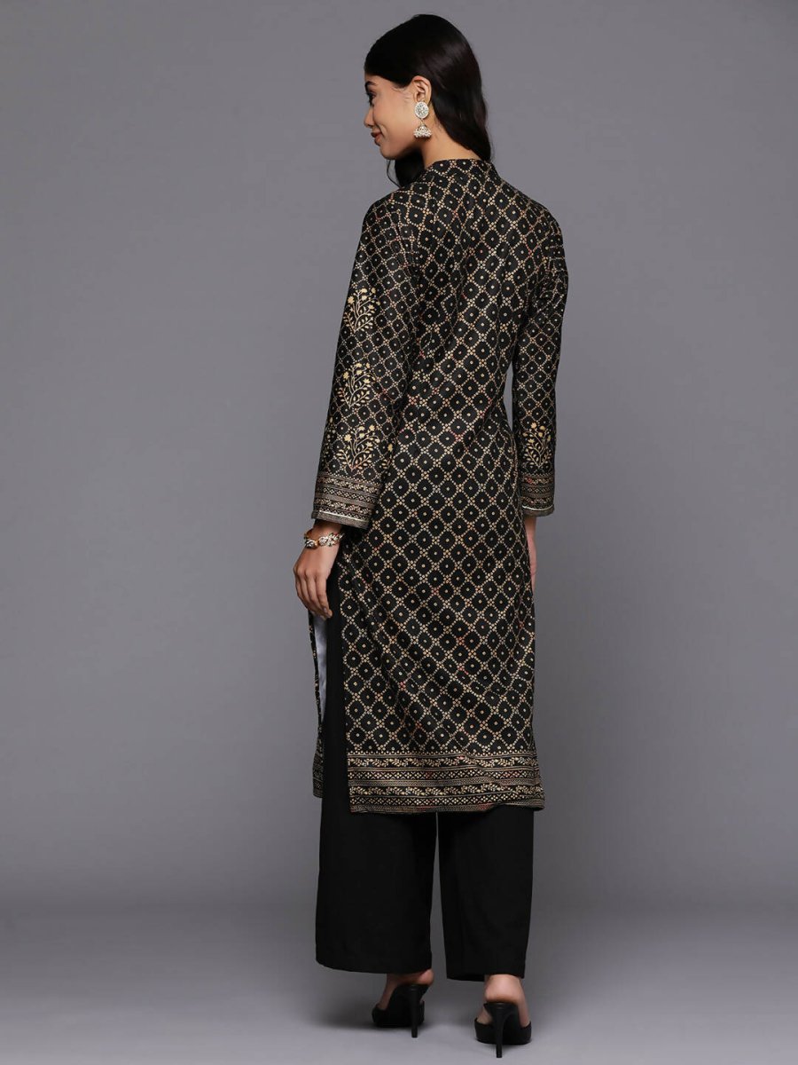 Ahalyaa Women's Traditional wear Kurta - Black | Swadesiicart