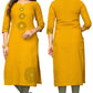 NOZ2TOZ Women's Yellow Color Slub Cotton Straight Kurta Only - Swadesiicart