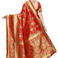 Vamika Banarasi Jaquard Red Weaving Saree | Swadesiicart