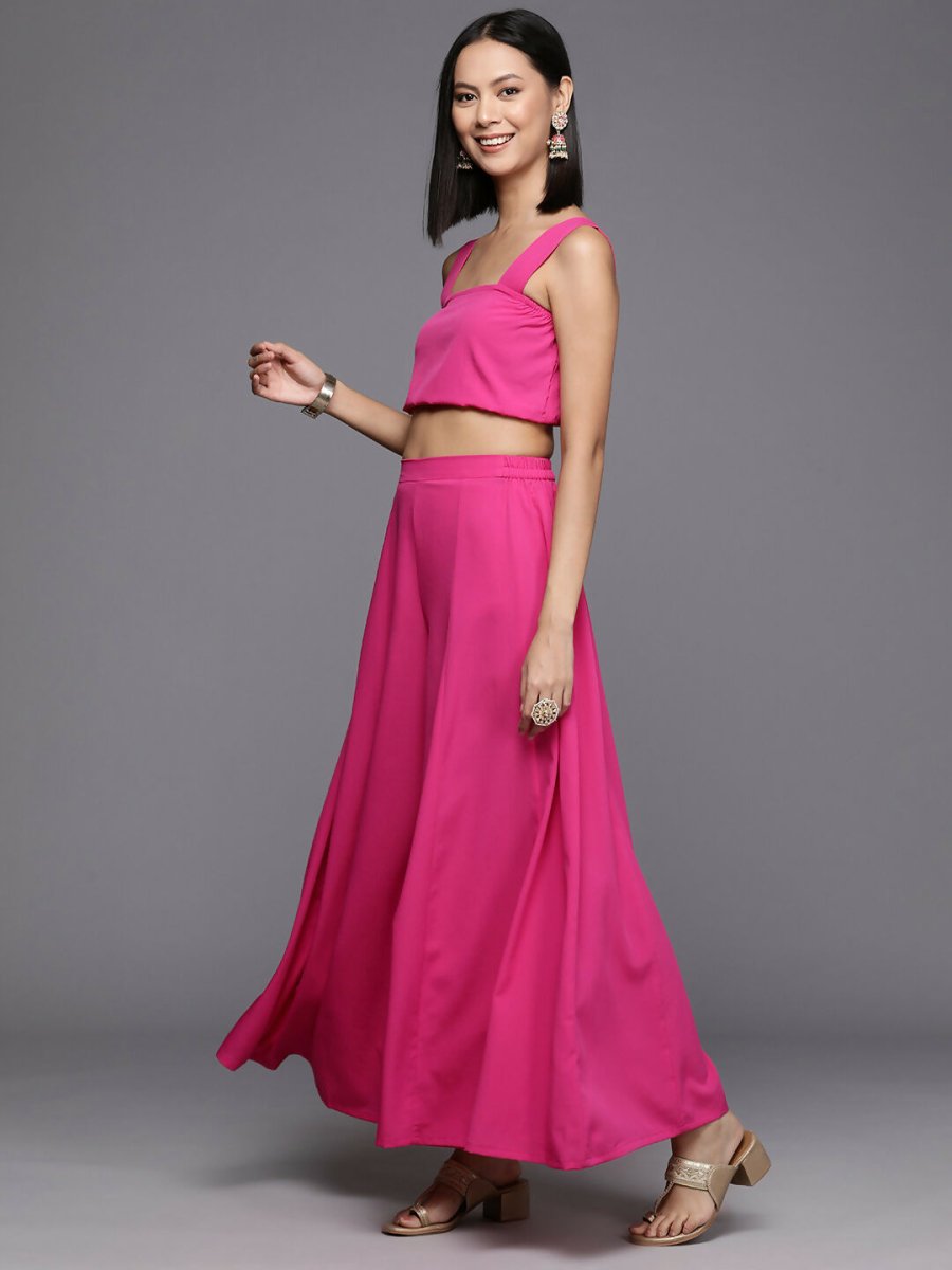 Ahalyaa Women's Traditional Wear Co-ods - Pink - Swadesiicart