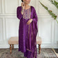 Purple Rayon Slub Stitched Suit With Dupatta - Tanisha | Swadesiicart
