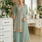 Anaita Sky-blue Embroderied Faux Georgette Stitched Plazzo Suit