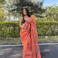 Vamsee Vidhi 1 Orange Organza Saree - Swadesiicart