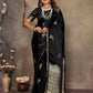 Joban Fashion Black Floral Motifs Banarasi Silk Sarees | Swadesiicart